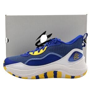 Under Armour Curry 3Z5 Shoes Mens Size 10.5 Blue Yellow Basketball Sneakers New